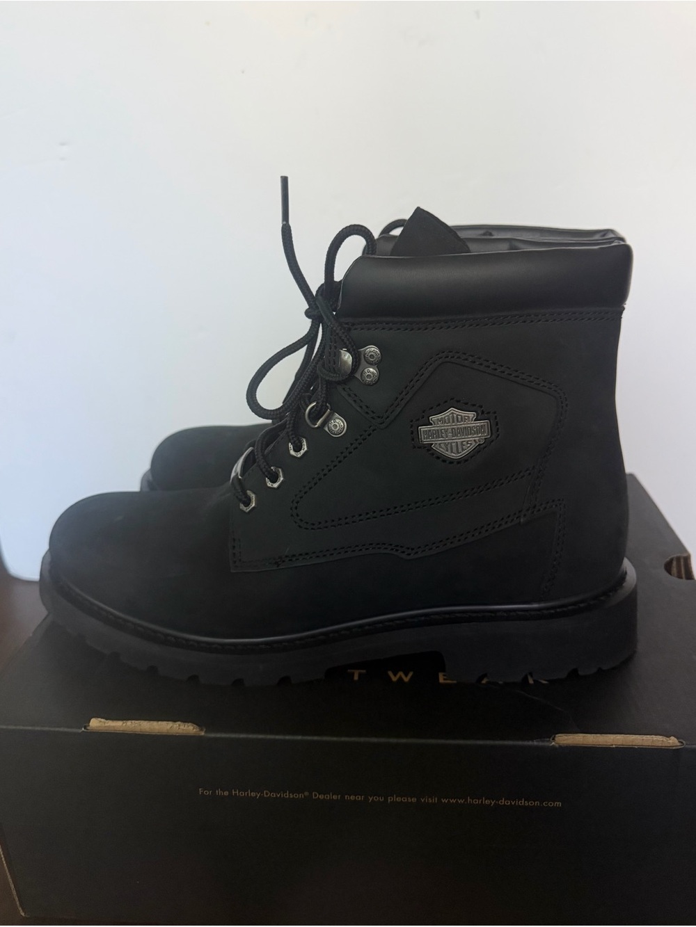 Harley-Davidson Men's Black Lace-Up Ankle Boots Size 11